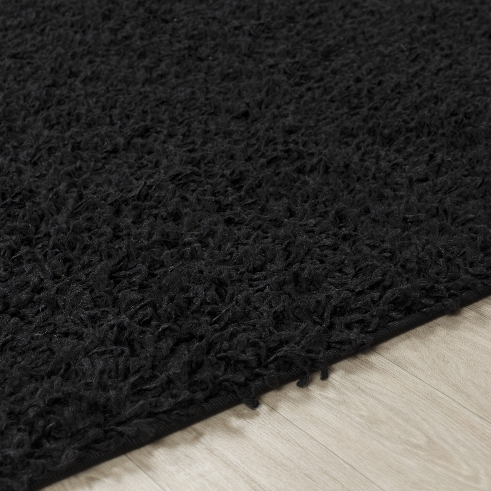 SURYA Tapis De Couloir à Poils Longs Et Doux Shaggy Uni Chic Noir 80x150 Cm 15 Detail Photo2