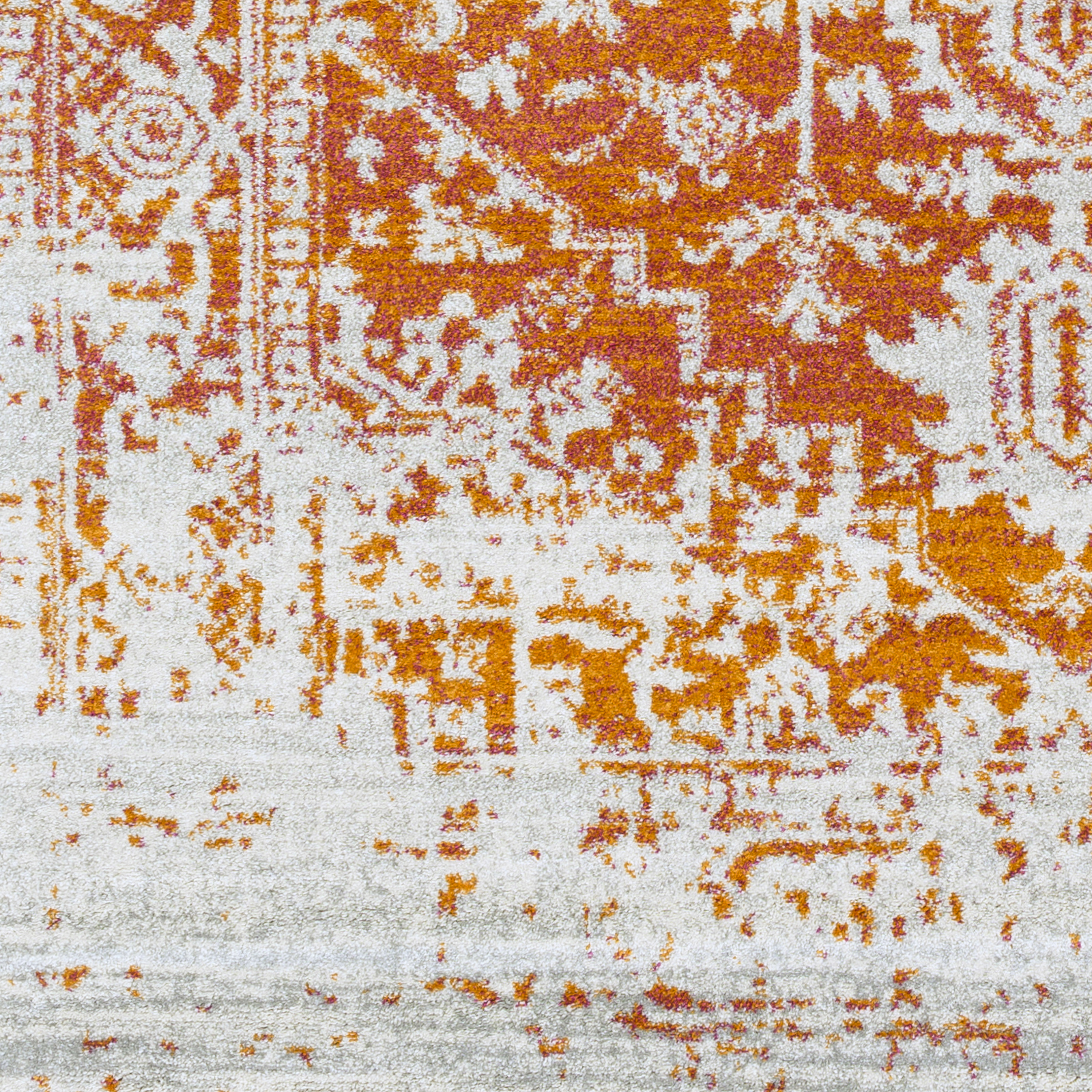 SURYA Tapis De Salon à Poils Courts Et Doux Vintage Oriental Orange Et Beige 120x170 Cm 14 Detail Photo1