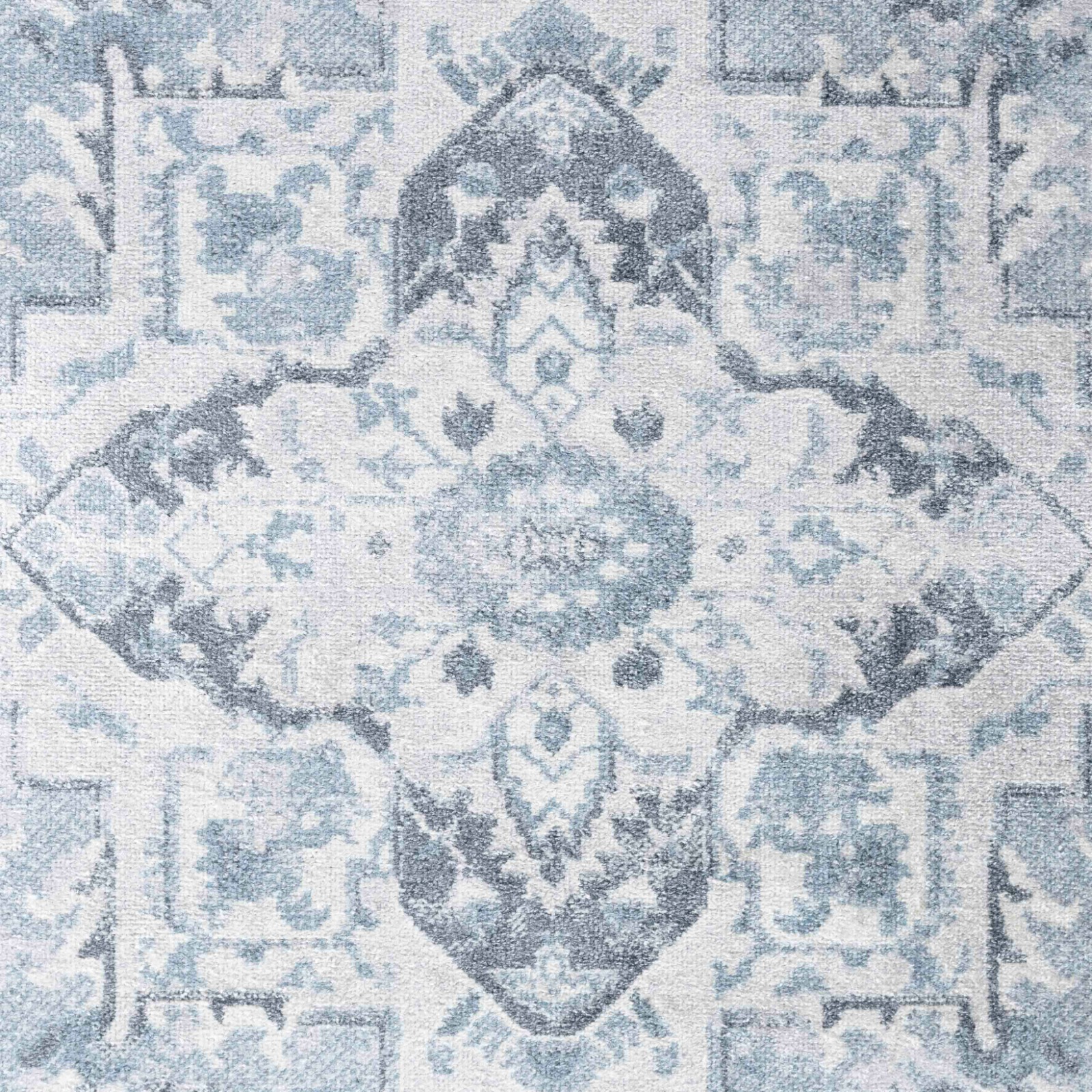 SURYA Tappeto Lavabile In Lavatrice Soggiorno Vintage Orientale Grigio E Blu 160x213 Cm 14 Detail Photo1