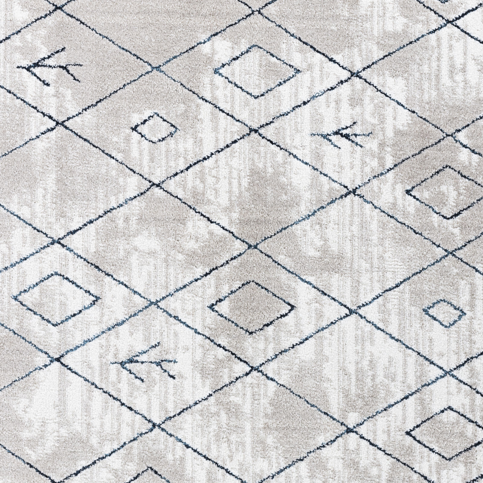 SURYA Tapis De Salon à Poils Courts Et Doux Berbère Ethnique Blanc Et Bleu 200x275 Cm 14 Detail Photo1