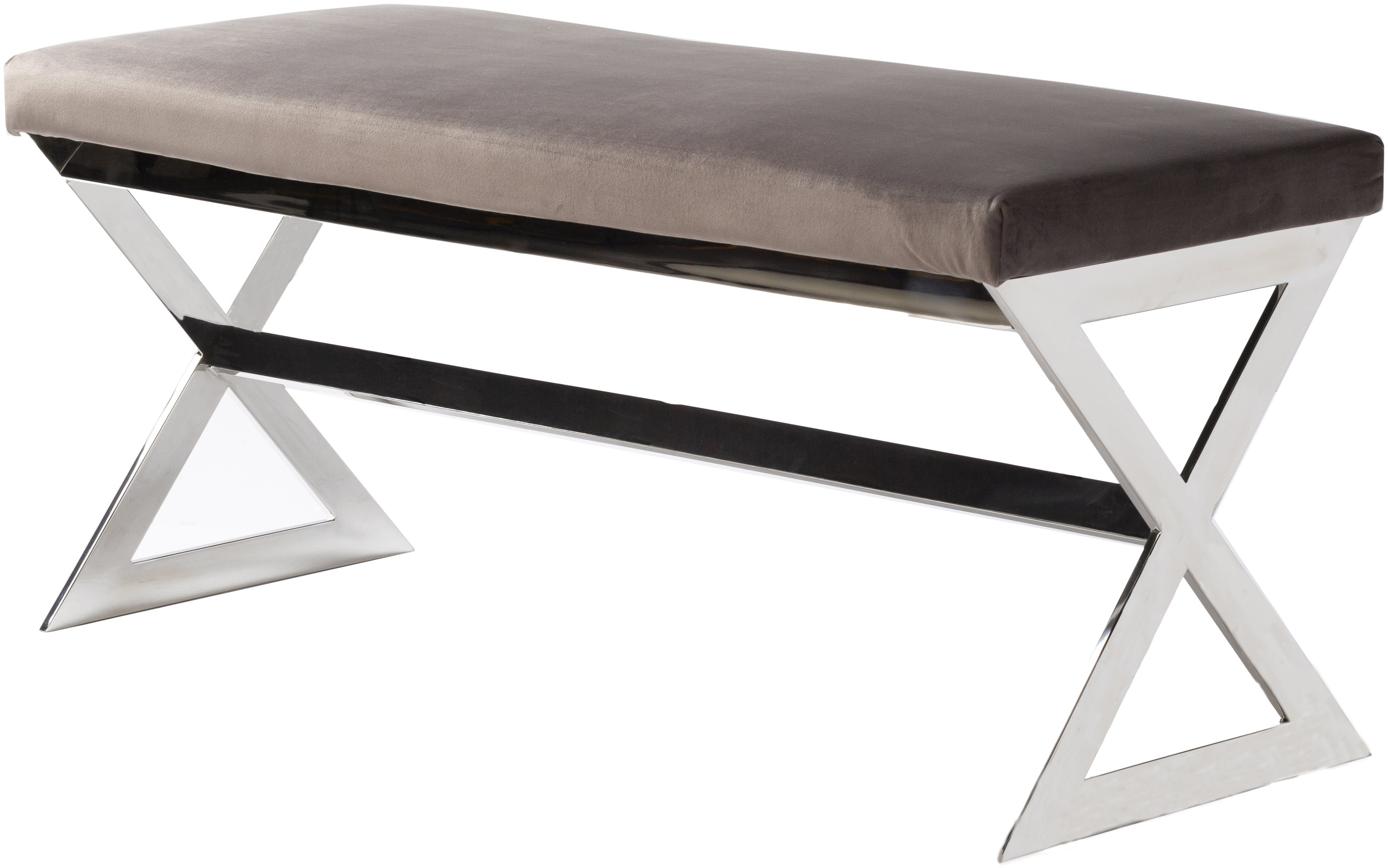 surya luster modern bench with medium gray finish lst-001